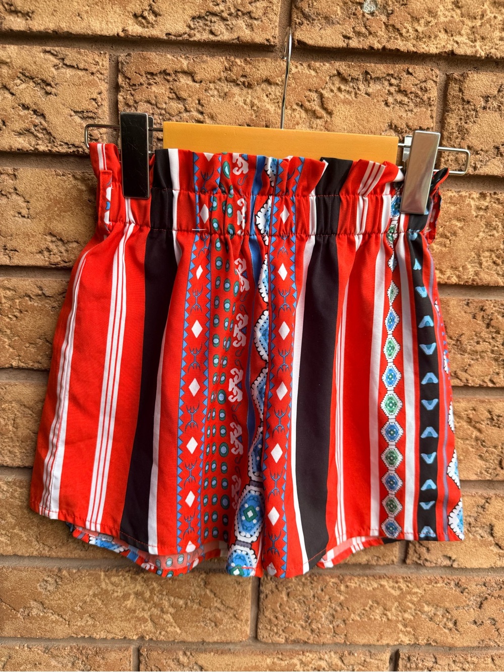 10/$25 • SHEIN Tribal Multi Print Paperbag Waist Shorts